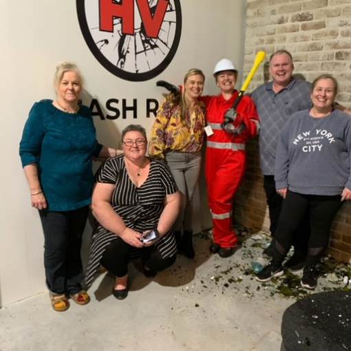 a group of people posing for a photo