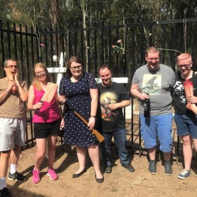 a group of people posing for the camera