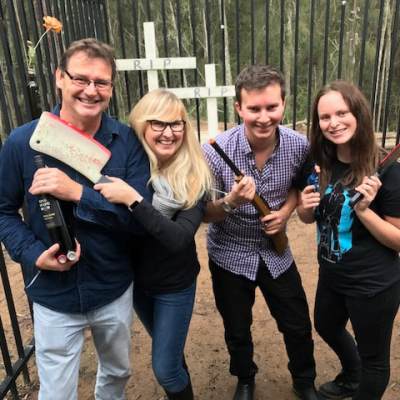 a group of people posing for the camera