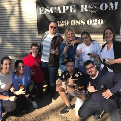 a group of people posing for a photo